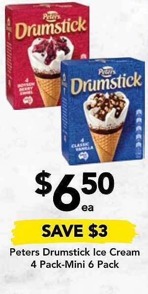 Drakes Peters drumstick ice cream 4 pack-mini offer