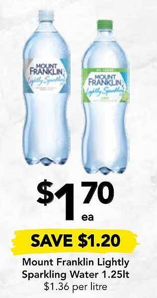 Drakes Mount franklin lightly sparkling water offer