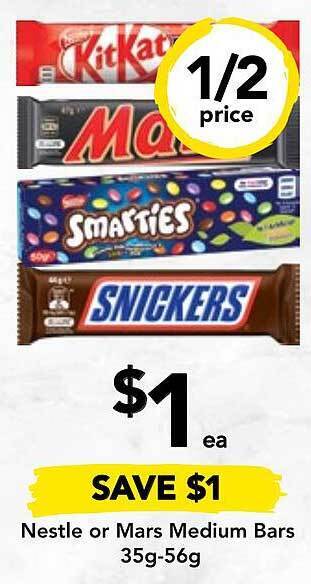 Drakes Nestle or mars medium bars offer