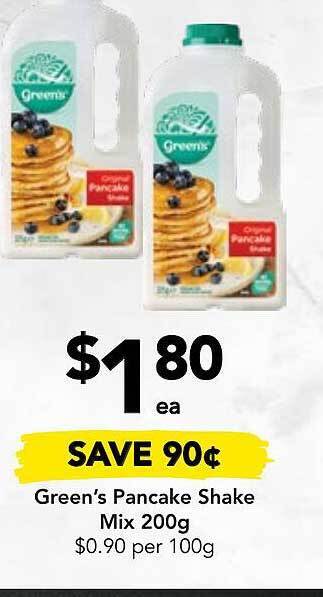 Drakes Green's pancake shake mix offer