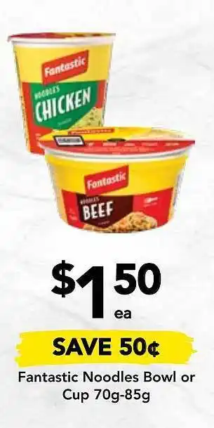 Drakes Fantastic noodles bowl or cup offer