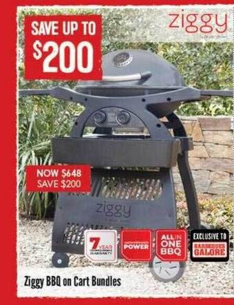 Barbeques Galore Ziggy bbq on cart bundles offer