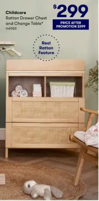 BIG W Childcare Rattan Chest and Change Table* offer