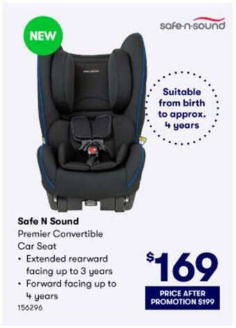 BIG W Safe N Sound Premier Convertible Car Seat offer