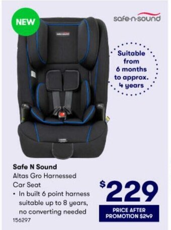 Safe N Sound Altas Gro Harnessed Car Seat