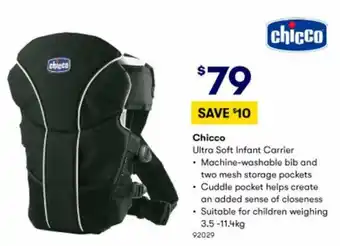 BIG W Chicco Ultra Soft Infant Carrier 3.5-11.4kg offer