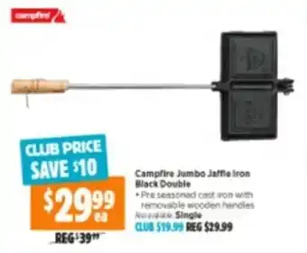 Anaconda Campfire Jumbo Jaffle Iron Black Double offer