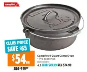 Anaconda Campfire 9 Quart Camp Oven offer