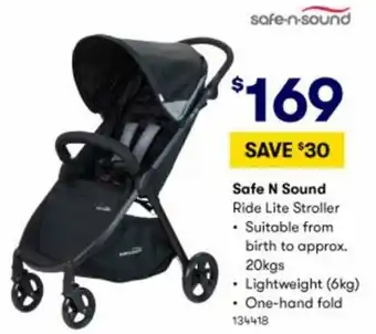 BIG W Safe N Sound Ride Lite Stroller 20kgs offer