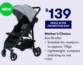 BIG W Mother's Choice Ava Stroller 17kg offer