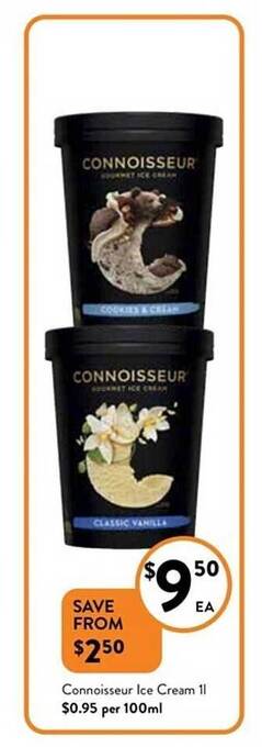 Foodworks Connoisseur ice cream 1l offer