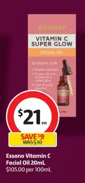 Coles Essano vitamin c facial oil offer