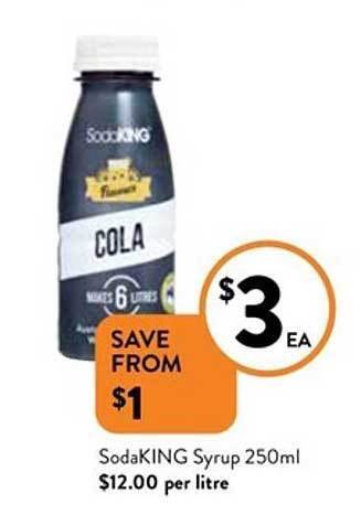 Foodworks Sodaking syrup 250ml offer
