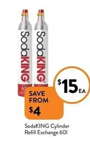 Foodworks Sodaking cylinder refill exchange 60l offer