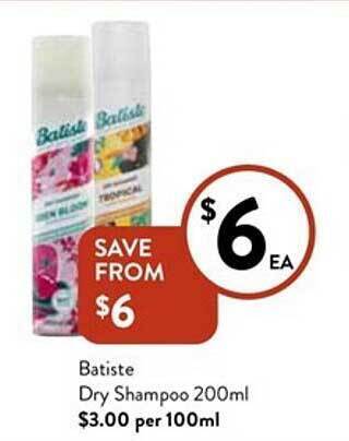 Foodworks Batiste dry shampoo 200ml offer