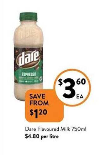 Foodworks Dare flavoured milk 750ml offer