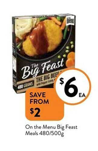 Foodworks On the menu big feast meals 480-500g offer