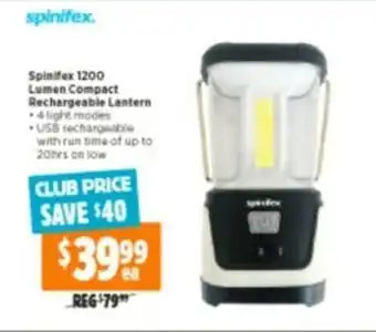 Anaconda Spinifex 1200 Lumen Compact Rechargeable Lantern offer