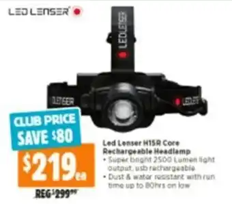 Anaconda Led Lenser H1SR Core Rechargeable Headlamp offer