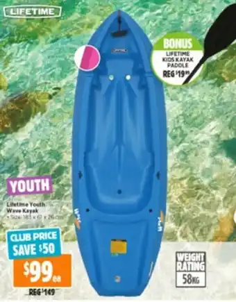 Anaconda Lifetime Youth Wave Kayak 183x61x26cm offer
