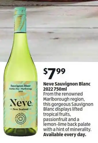 ALDI Neve sauvignon blanc 2022 offer