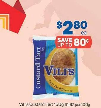 Foodland Vili's custard tart offer