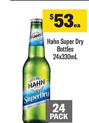 Liquorland Hahn super dry bottles 24x330ml offer