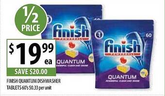 Supabarn Finish quantum dishwasher tablets offer