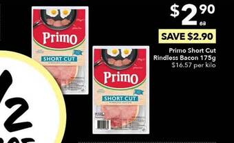 Ritchies Primo short cut rindless bacon offer