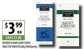 Supabarn Meredith dairy goat cheese offer