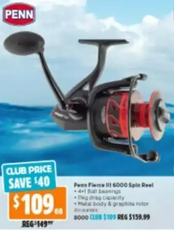 Anaconda Penn Fierce III 6000 Spin Reel offer