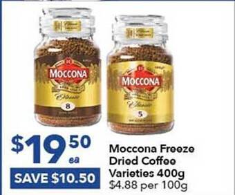 Ritchies Moccona freeze dried coffee varieties offer