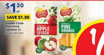 Ritchies Golden circle fruit drink varieties offer