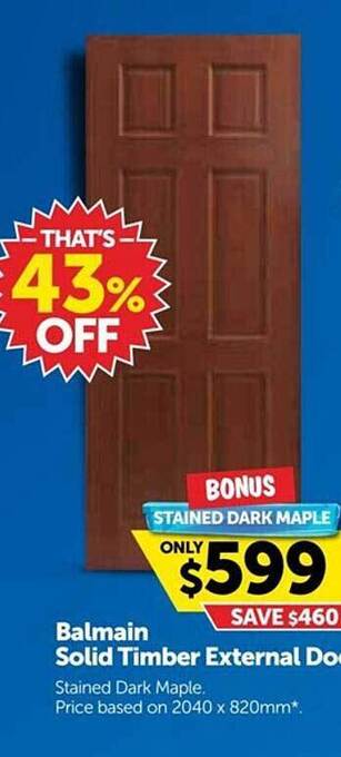 Balmain solid timber external door