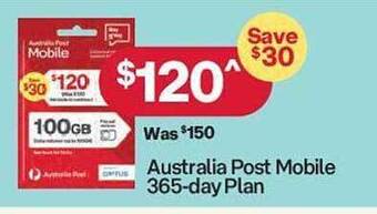 Australia Post Australia post mobile 365-day plan offer