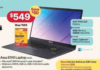 Australia Post Asus e510 laptop 24325 offer