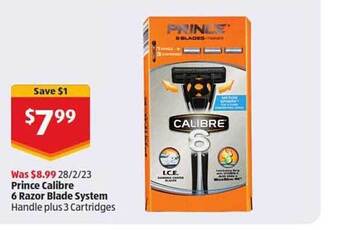 ALDI Prince calibre 6 razor blade system offer