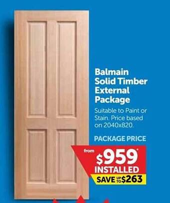 Doors Plus Balmain solid timber external package offer
