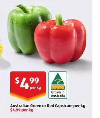 ALDI Australian green or red capsicum offer