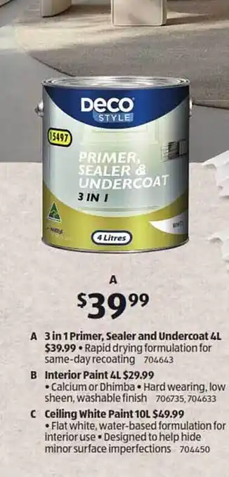 ALDI 3 in 1 primer sealer and undercoat 4l offer