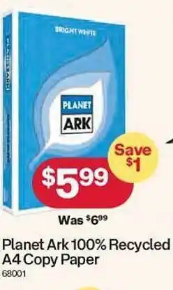 Australia Post Planet ark 100% recycled a4 copy paper offer