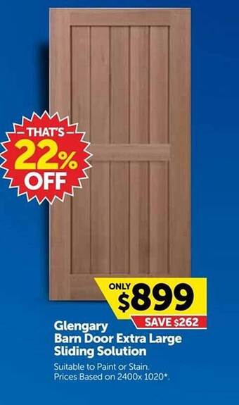 Doors Plus Glengary barn door extra large sliding solution offer