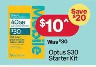 Australia Post Optus $30 starter kit offer