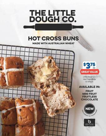 Foodland Little dough co. hot cross buns offer
