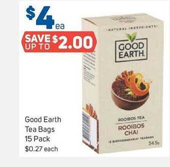 Foodland Good earth tea bags offer