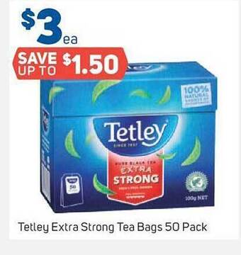 Foodland Tetley extra strong tea bags offer