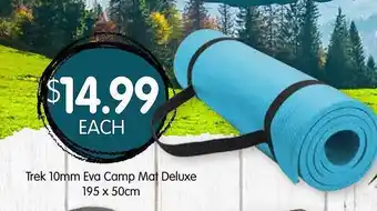 Trek 10mm eva camp mat deluxe 195 x 50cm