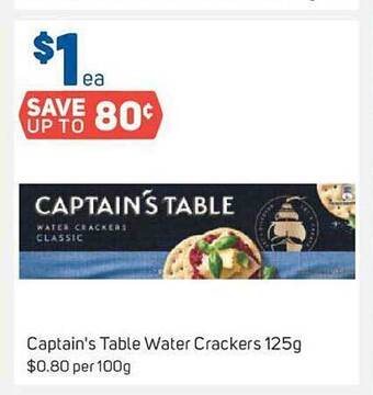 Foodland Captain's table water crackers offer