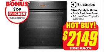 The Good Guys Electrolux 60cm pyrolytic oven dark stainless steel offer