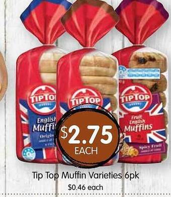 Spudshed Tip top muffin varieties offer
